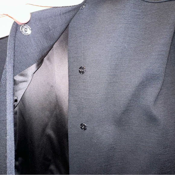 Smythe Bow Collar Lady Coat Black Cream 8 - Picture 7 of 8